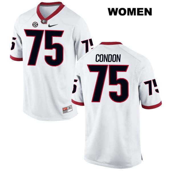 Georgia Bulldogs Women's Owen Condon #75 NCAA Authentic White Nike Stitched College Football Jersey BHY6056VZ